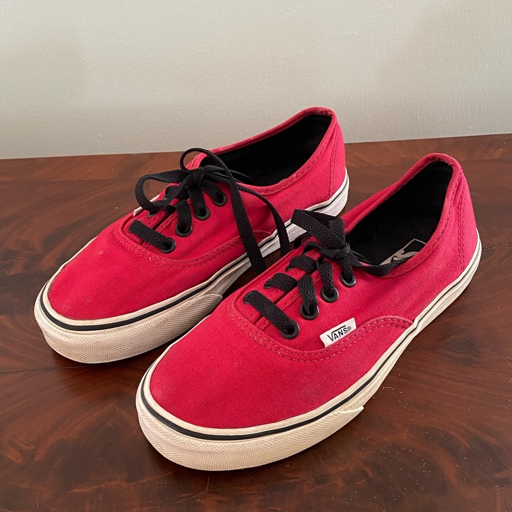 Vans Red Lace Up Shoes M 4.5 / W 6.0